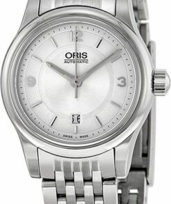 Classic Date Silver Dial Stainless Steel Ladies Watch