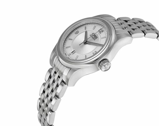 Classic Date Silver Dial Stainless Steel Ladies Watch