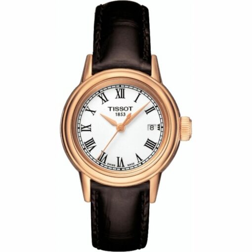 Carson White Dial Brown Leather Ladies Watch