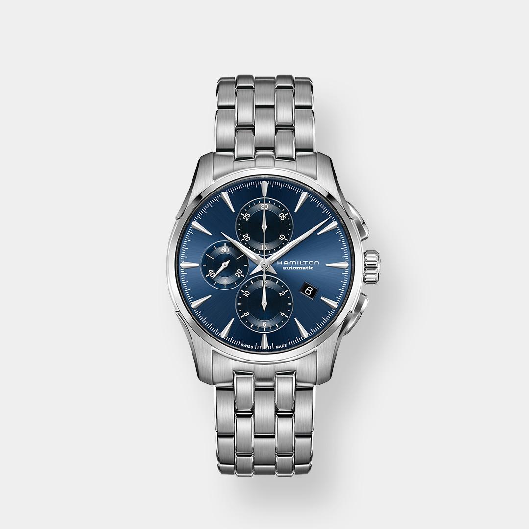 hamilton jazzmaster auto chrono – blau 42mm edelstahl