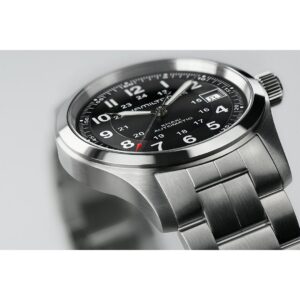 hamilton khaki field auto date – schwarz 38mm edelstahl