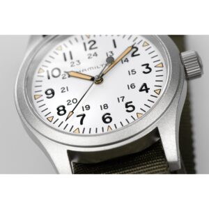 hamilton khaki field mechanical – grün 38mm pvd
