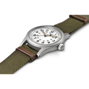 hamilton khaki field mechanical – grün 38mm pvd