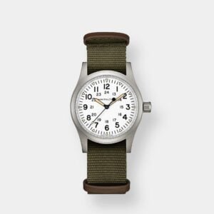 hamilton khaki field mechanical – grün 38mm pvd