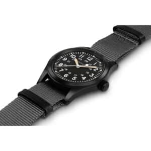 hamilton khaki field mechanical – schwarz 38mm grau