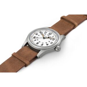 hamilton khaki field mechanical – weiß 38mm braun