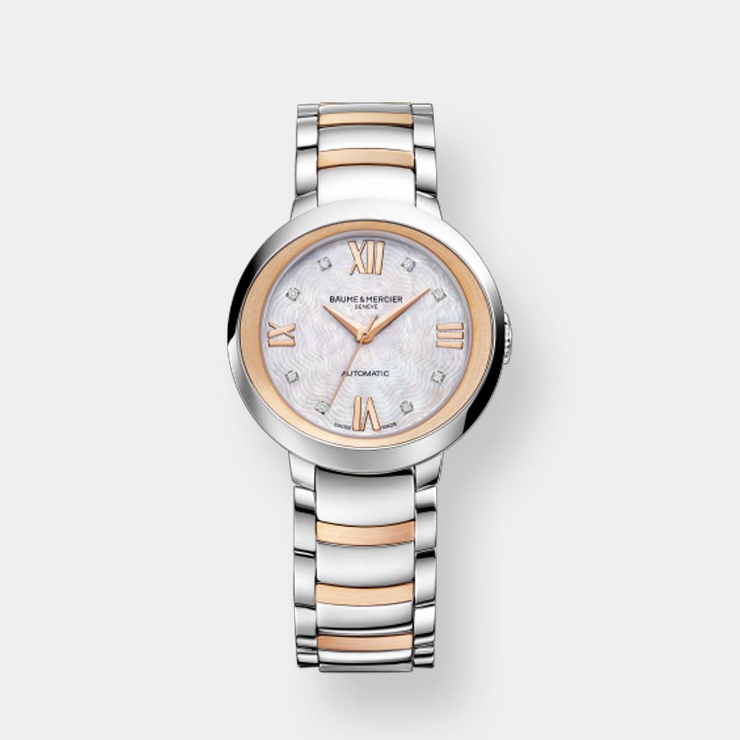 baume & mercier promesse 10239 – perlmutt 30mm bicolor
