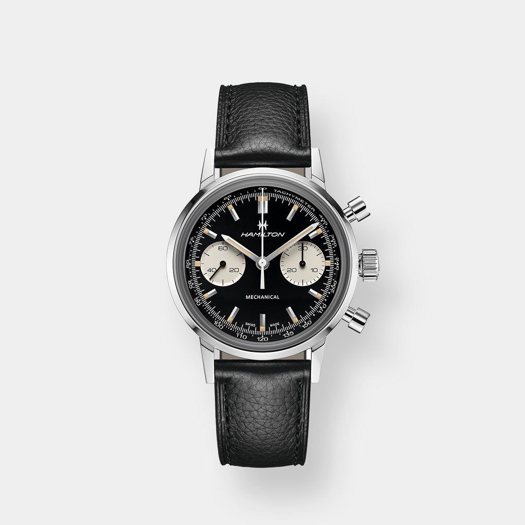 hamilton american classic intra matic mechanical chrono – panda 40mm edelstahl