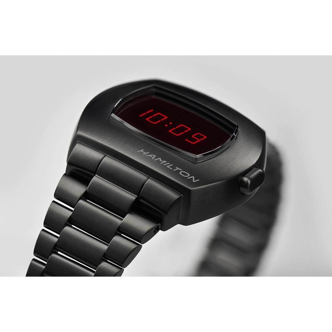 hamilton american classic psr digital quartz – schwarz 40mm pvd