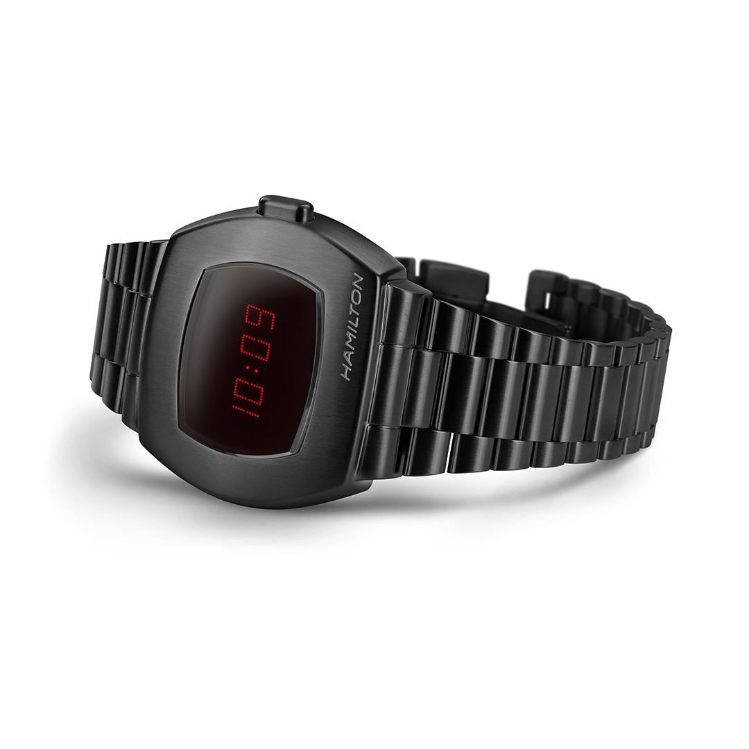 hamilton american classic psr digital quartz – schwarz 40mm pvd