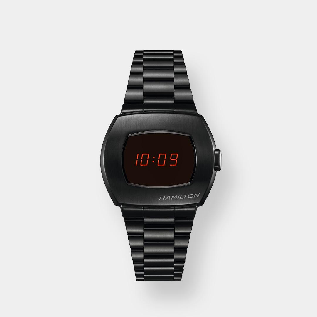 hamilton american classic psr digital quartz – schwarz 40mm pvd
