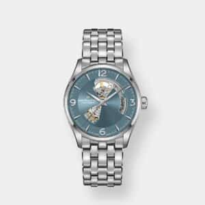 hamilton jazzmaster open heart – blau 42mm edelstahl