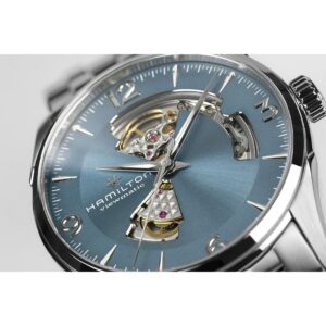 hamilton jazzmaster open heart – blau 42mm edelstahl