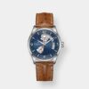 hamilton jazzmaster open heart – blau 42mm leder