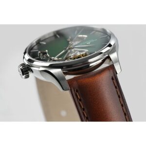 hamilton jazzmaster open heart – grün 40mm edelstahl