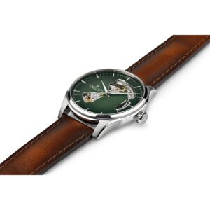 hamilton jazzmaster open heart – grün 40mm edelstahl