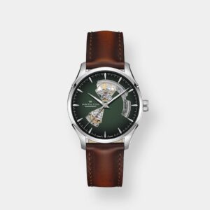 hamilton jazzmaster open heart – grün 40mm edelstahl
