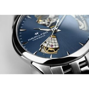 hamilton jazzmaster open heart lady – blau 36mm edelstahl