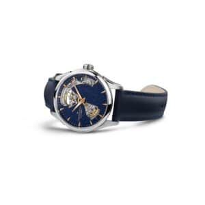 hamilton jazzmaster open heart lady – blau 36mm leder
