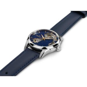 hamilton jazzmaster open heart lady – blau 36mm leder
