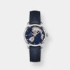 hamilton jazzmaster open heart lady – blau 36mm leder