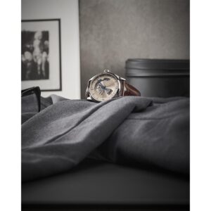 hamilton jazzmaster open heart – silber 42mm leder