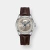 hamilton jazzmaster open heart – silber 42mm leder