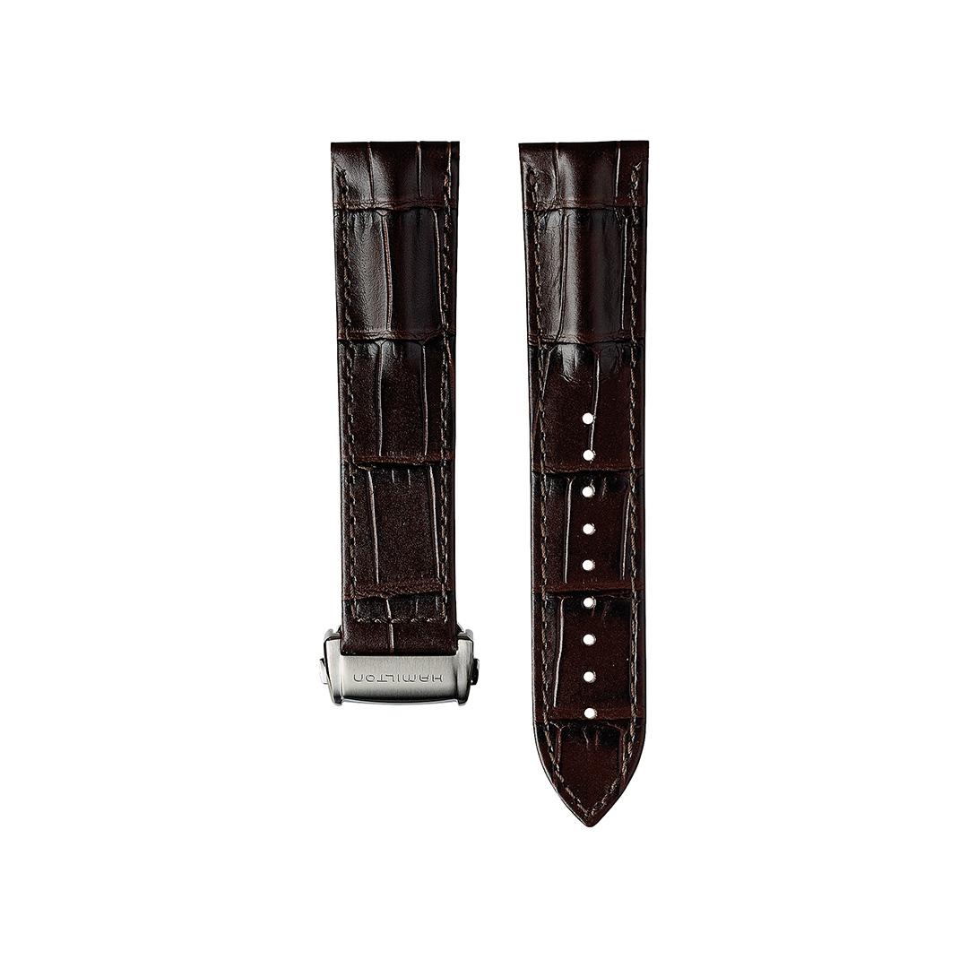 hamilton jazzmaster open heart – silber 42mm leder