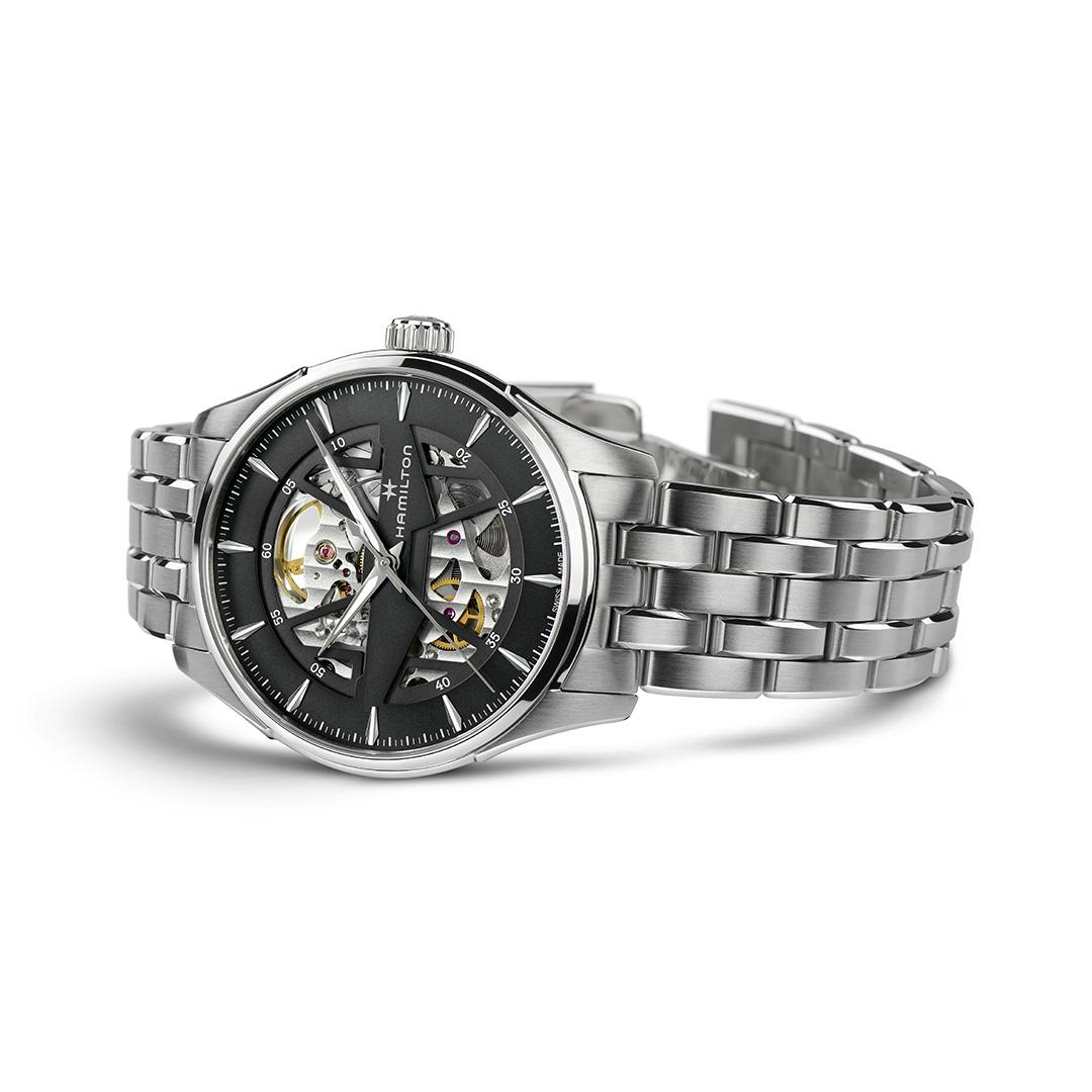 hamilton jazzmaster skeleton auto – silber 40mm edelstahl