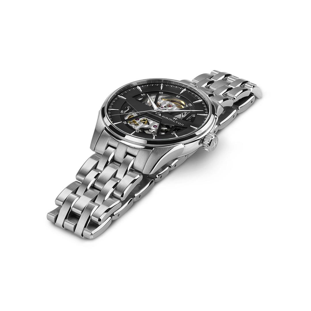 hamilton jazzmaster skeleton auto – silber 40mm edelstahl