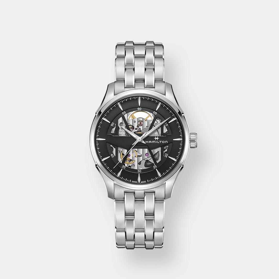 hamilton jazzmaster skeleton auto – silber 40mm edelstahl