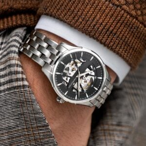 hamilton jazzmaster skeleton auto – silber 40mm edelstahl