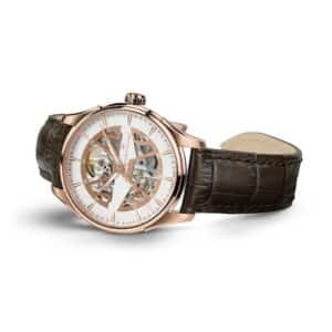 hamilton jazzmaster skeleton auto – weiss 40mm leder