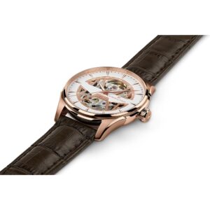 hamilton jazzmaster skeleton auto – weiss 40mm leder