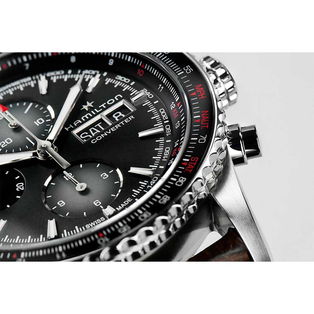 hamilton khaki aviation converter chrono – schwarz 44mm edelstahl