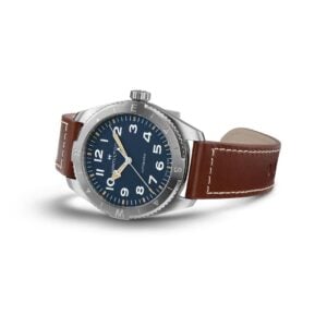 hamilton khaki field expedition auto – blau 41mm leder