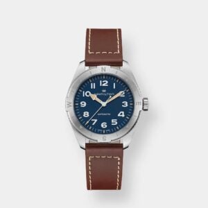 hamilton khaki field expedition auto – blau 41mm leder