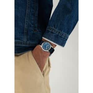 hamilton khaki field mechanical – blau 38mm edelstahl