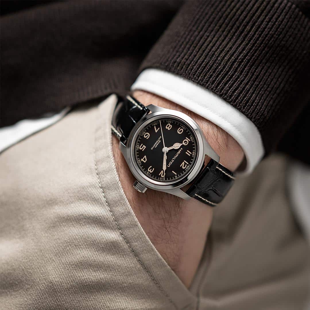 hamilton khaki field murph auto – schwarz 38mm edelstahl