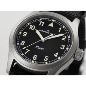 hamilton khaki field quartz – schwarz 38mm edelstahl