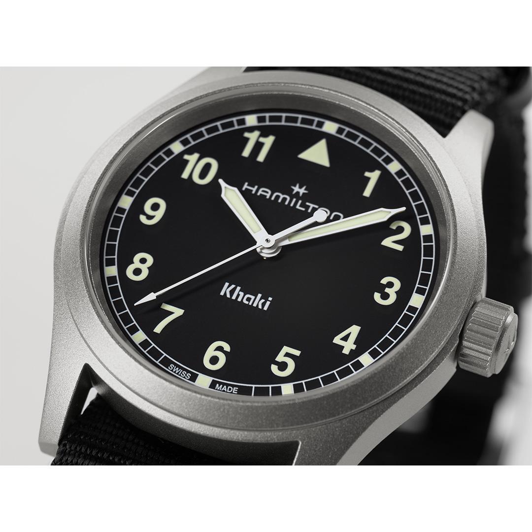 hamilton khaki field quartz – schwarz 38mm edelstahl
