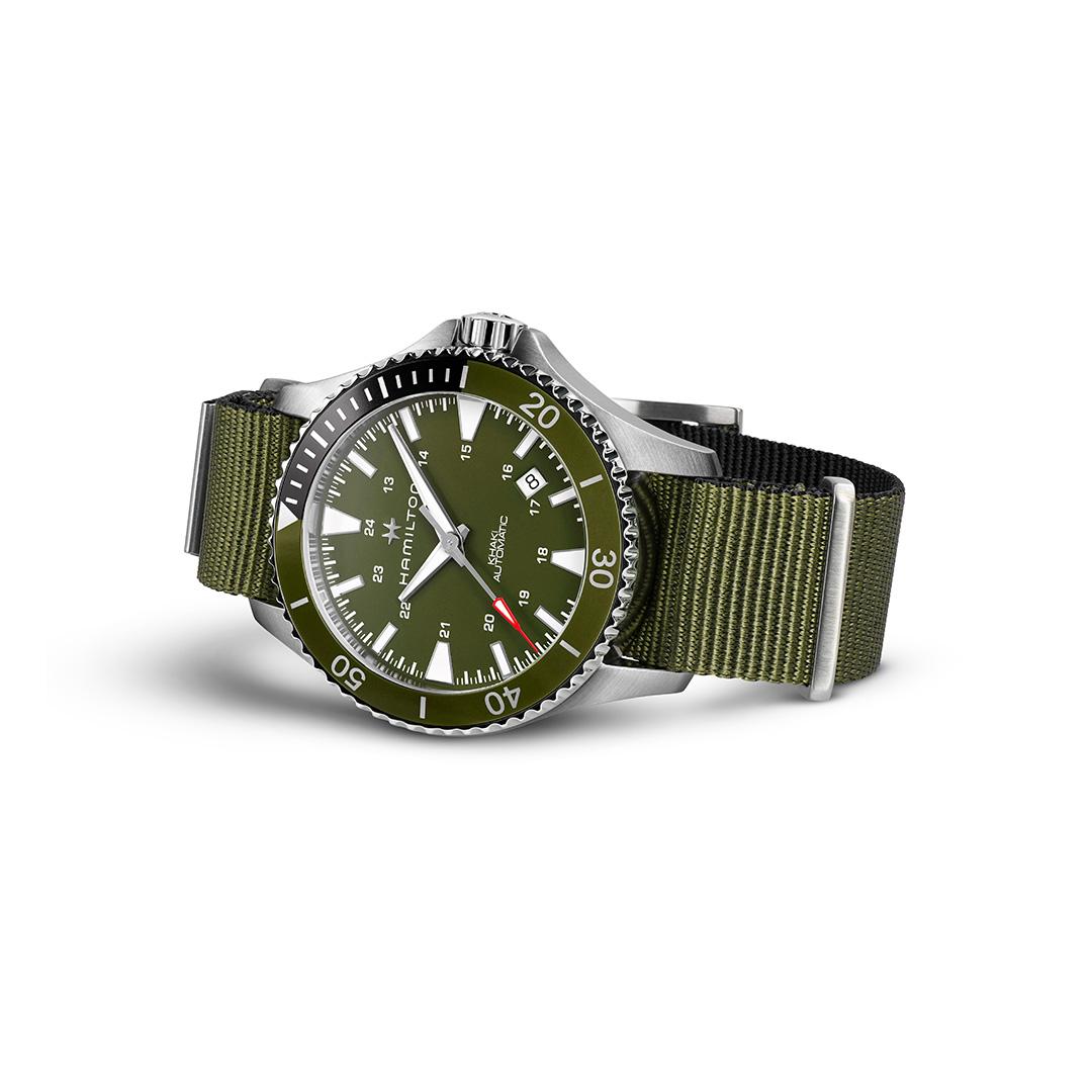 hamilton khaki navy scuba auto – grün 40mm nato