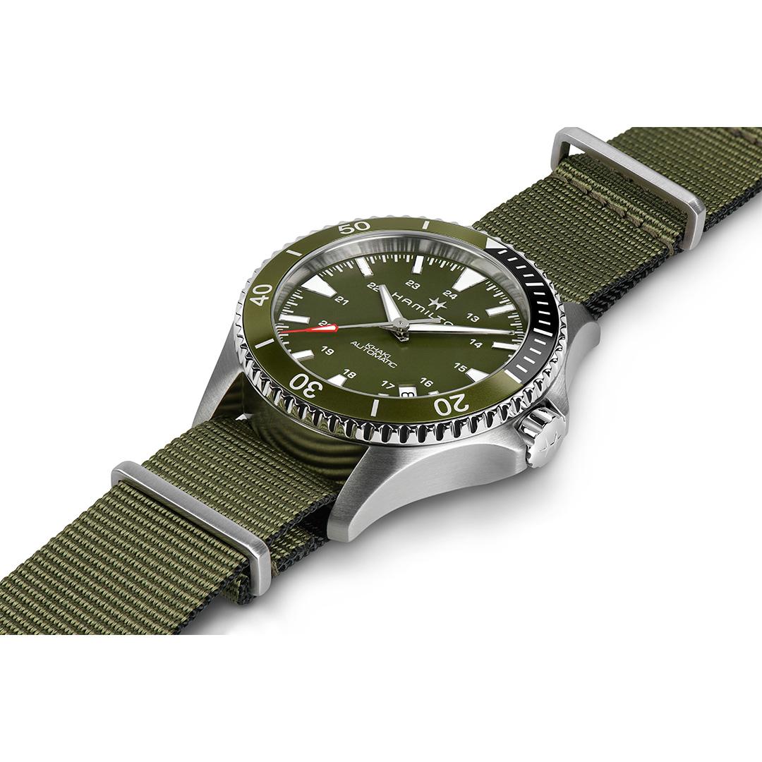 hamilton khaki navy scuba auto – grün 40mm nato