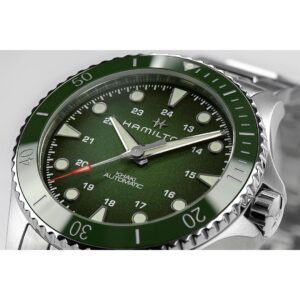 hamilton khaki navy scuba auto – grün 43mm edelstahl