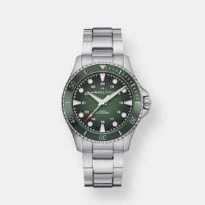 hamilton khaki navy scuba auto – grün 43mm edelstahl