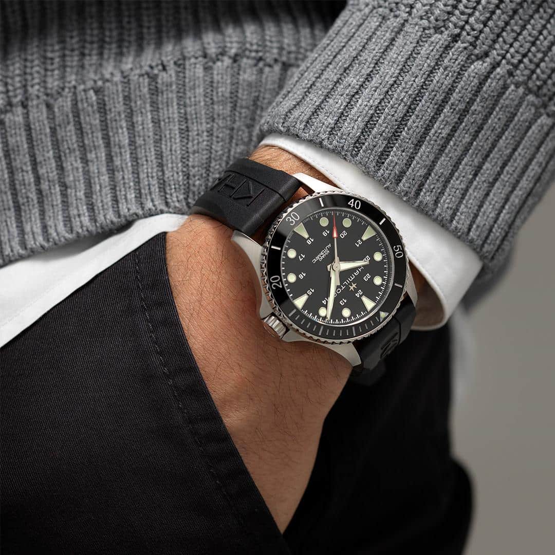 hamilton khaki navy scuba auto – schwarz 43mm edelstahl