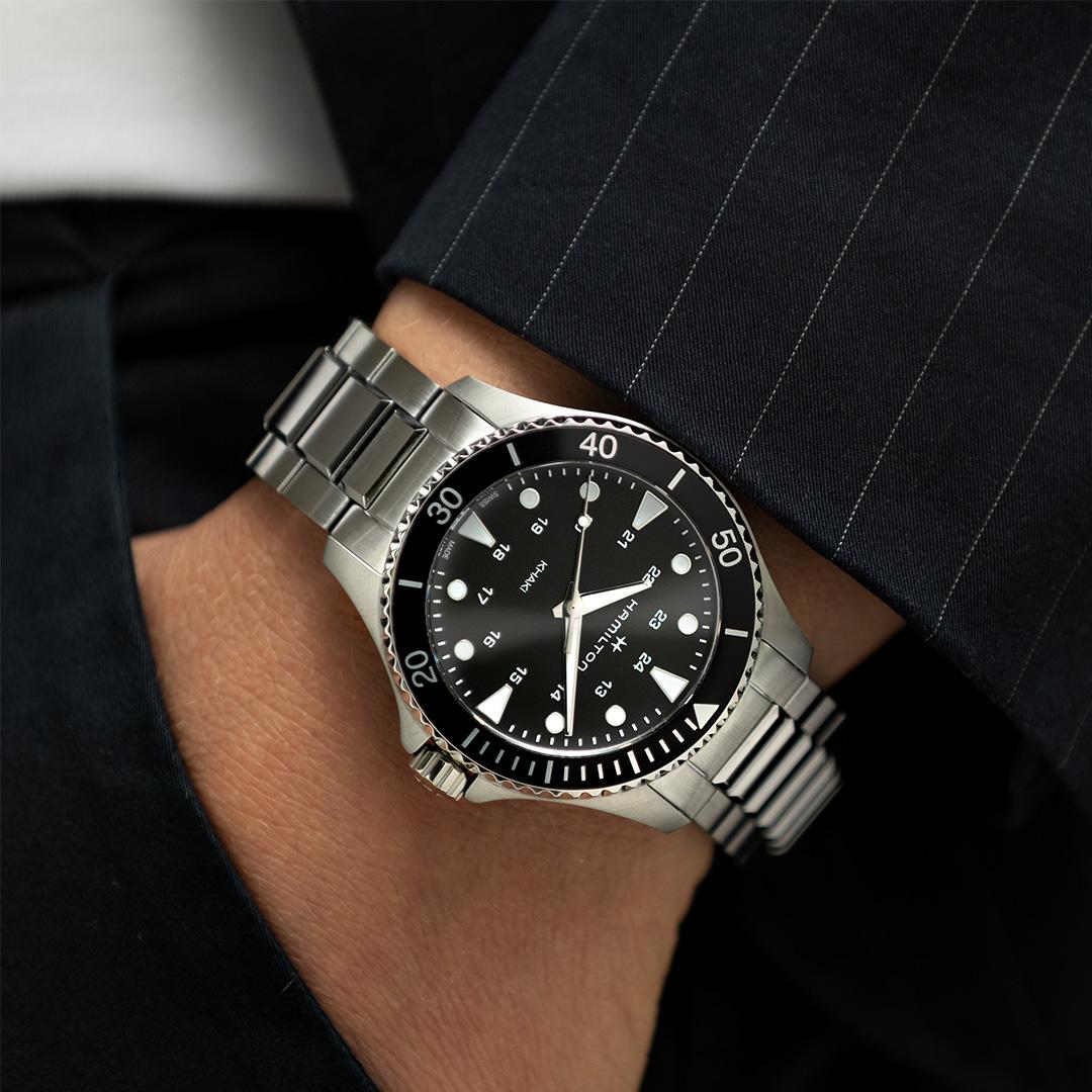 hamilton khaki navy scuba quartz – schwarz 37mm edelstahl