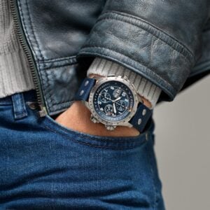 hamilton khaki x wind chrono – blau 45mm textil