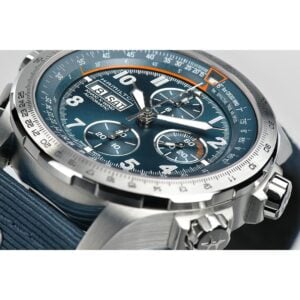 hamilton khaki x wind chrono – blau 45mm textil