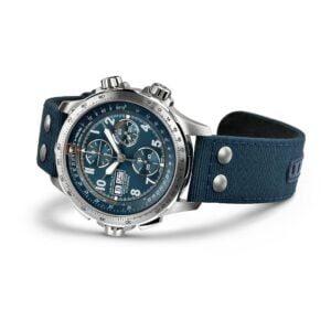 hamilton khaki x wind chrono – blau 45mm textil